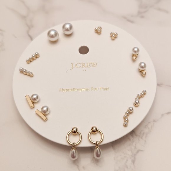 J.Crew Factory  Pearl Stud Earrings Set - Picture 3 of 4